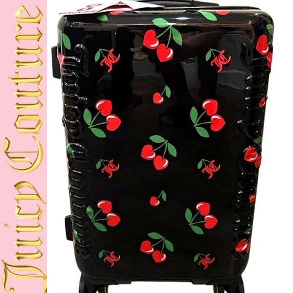 Juicy Couture Heart Cherries Hard Side Expandable Spinner 21" Luggage - Picture 1 of 11